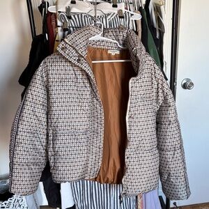 Max Studio Brown and White Patterned Jacket